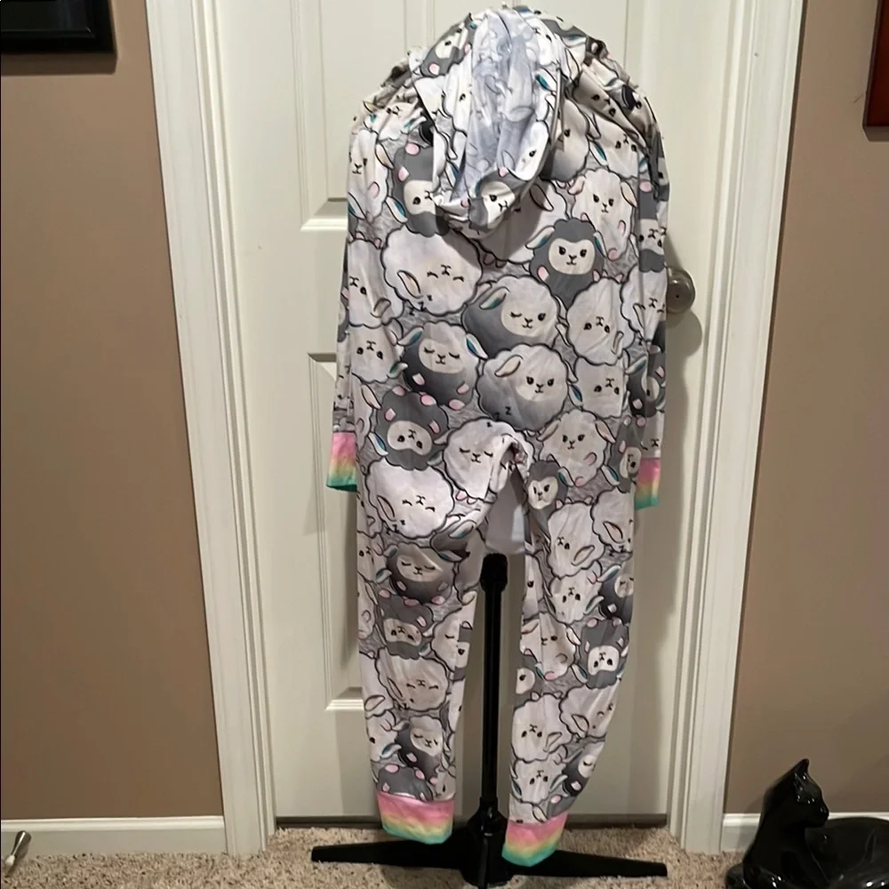 Justice Kids Super Cozy Sheep Hooded One Piece Size 18/20